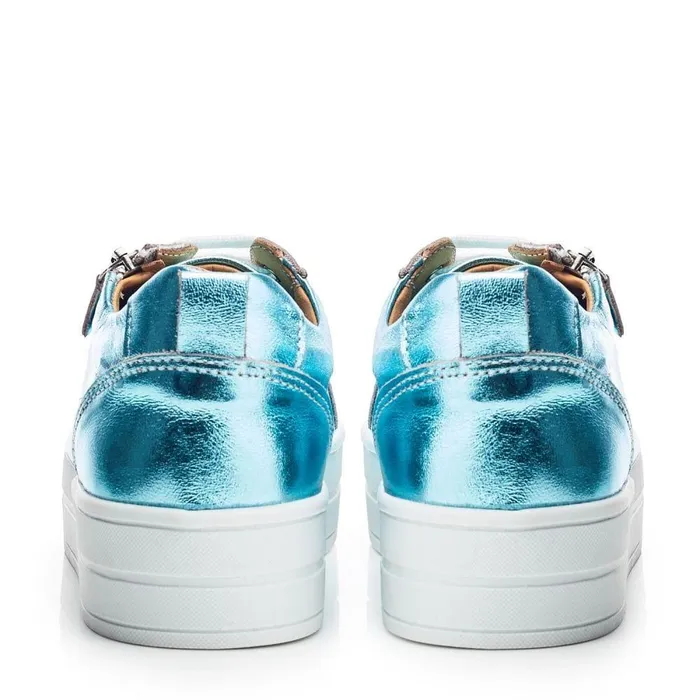 Women Moda In Pelle Chunky Trainers Bsoleful BMista Turquoise Leather
