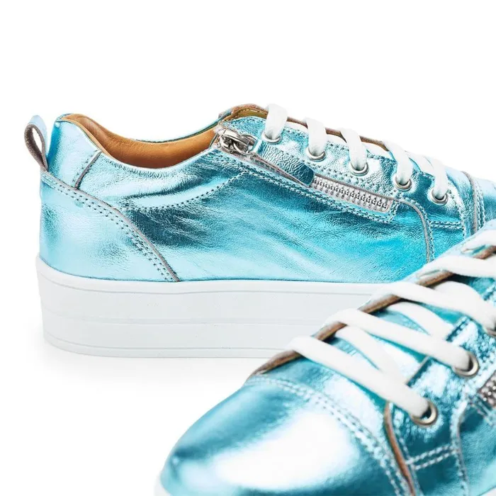 Women Moda In Pelle Chunky Trainers Bsoleful BMista Turquoise Leather