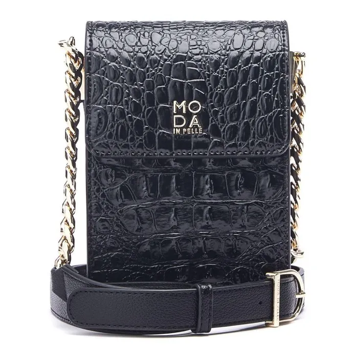Women Moda In Pelle Crossbody Bags Bianka Bag Black Porvair