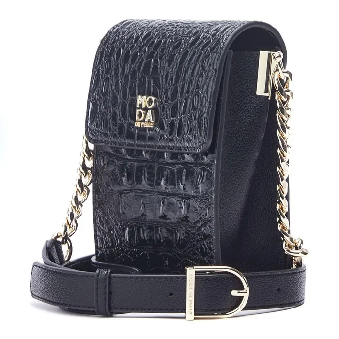 Women Moda In Pelle Crossbody Bags Bianka Bag Black Porvair