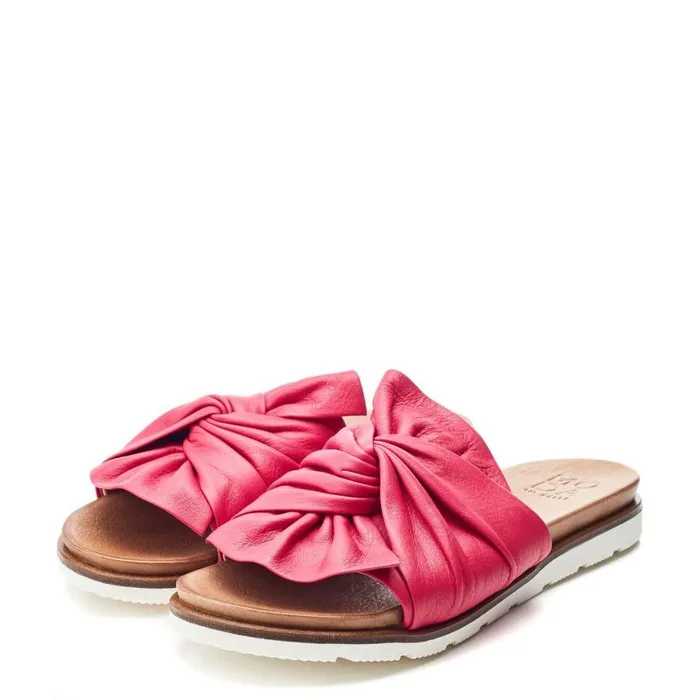 Women Moda In Pelle Flat Sandals Jemini Raspberry Leather