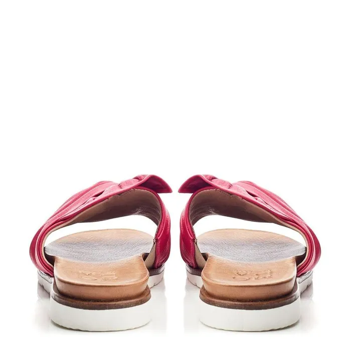 Women Moda In Pelle Flat Sandals Jemini Raspberry Leather