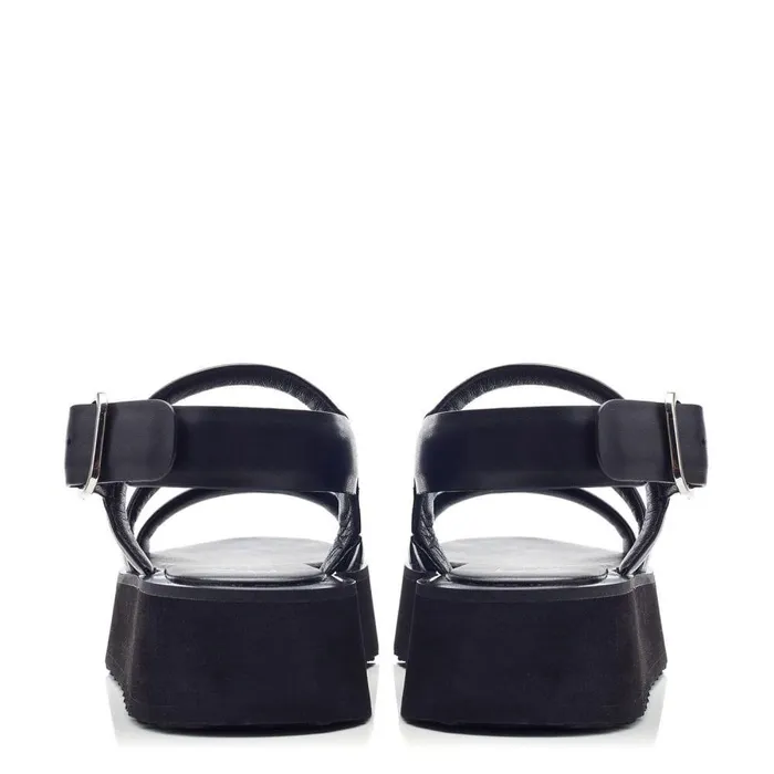 Women Moda In Pelle Flat Sandals Narla Black Leather