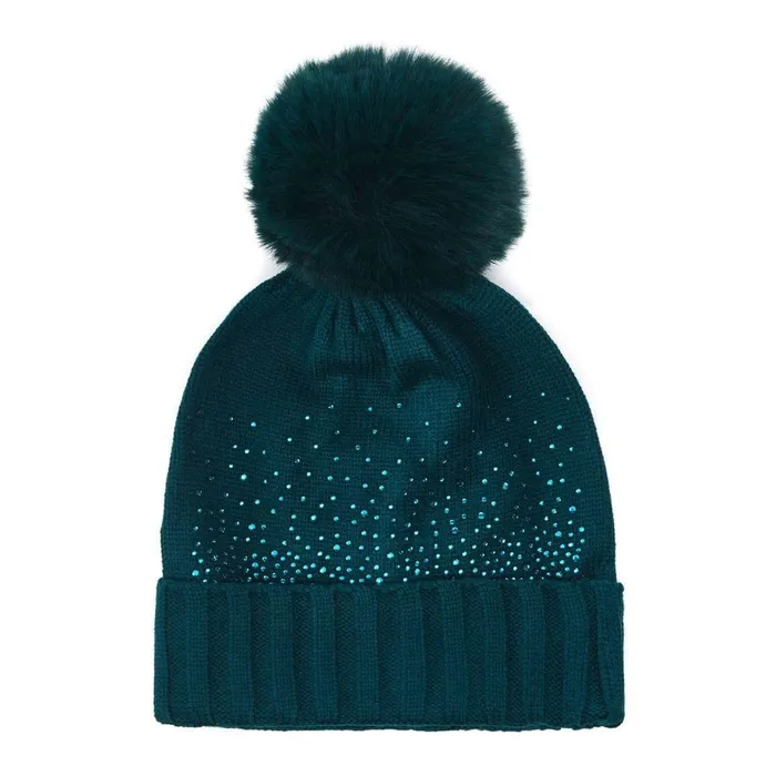 Women Moda In Pelle Hats Praticiohat Teal Textile
