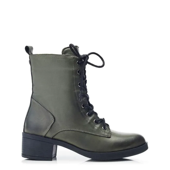 Women Moda In Pelle Heeled And Wedge Boots Calia Green Leather