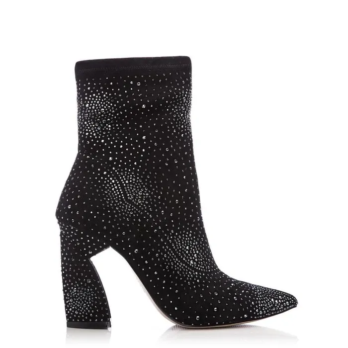 Women Moda In Pelle Heeled And Wedge Boots Kora Black Suede