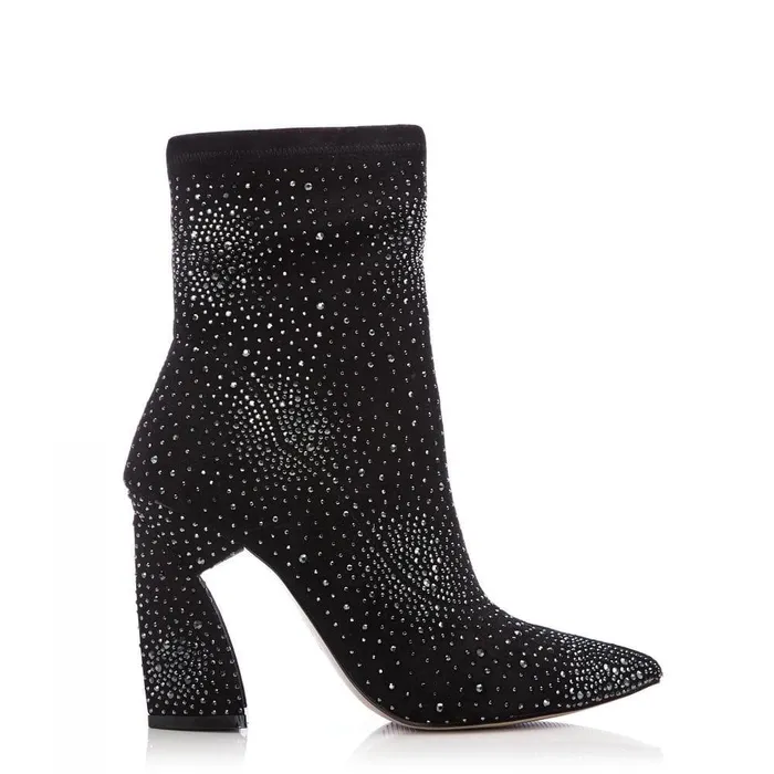 Women Moda In Pelle Heeled And Wedge Boots Kora Black Suede