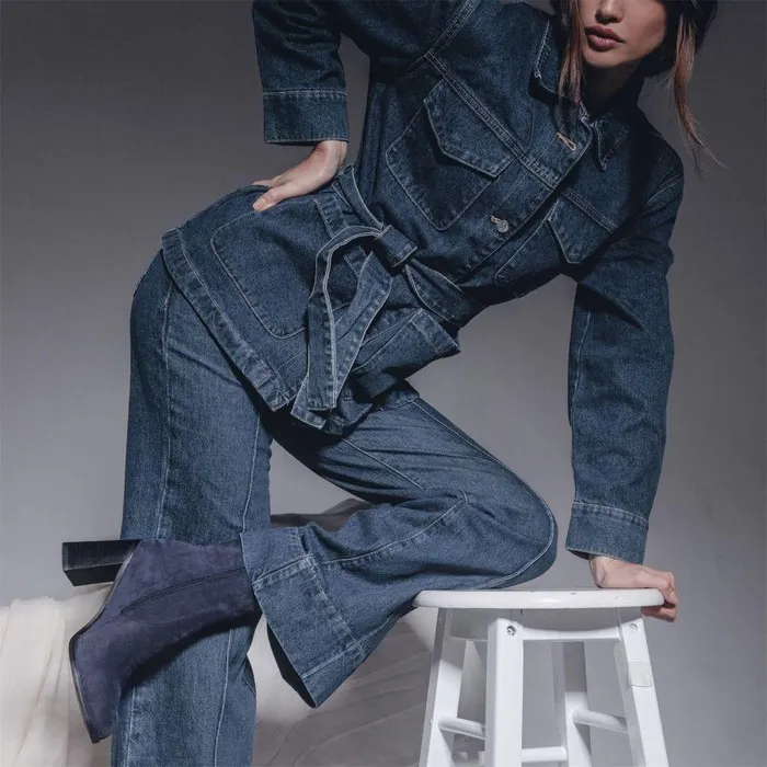 Women Moda In Pelle Heeled And Wedge Boots Marylou Navy Alcantara