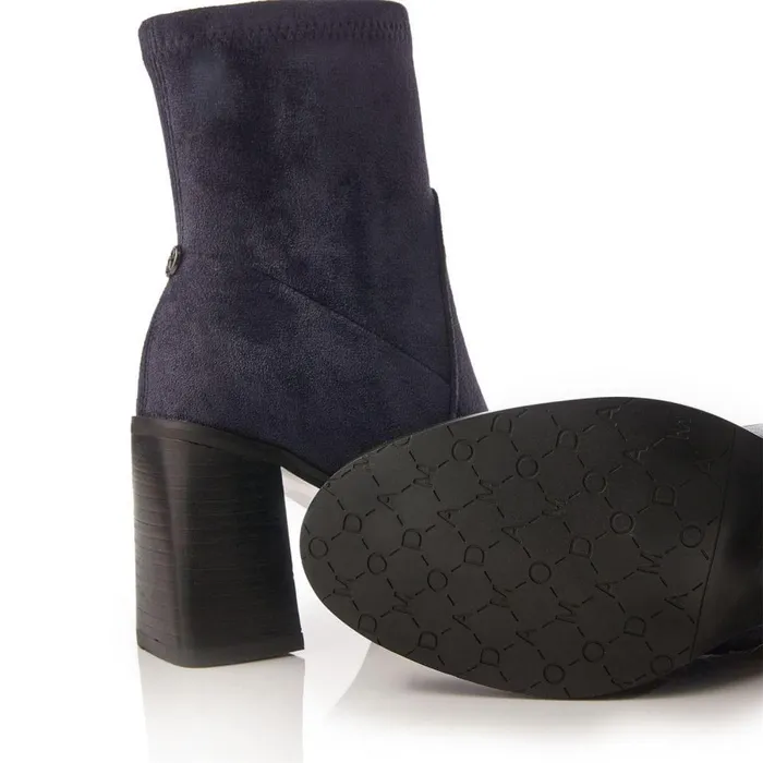 Women Moda In Pelle Heeled And Wedge Boots Marylou Navy Alcantara