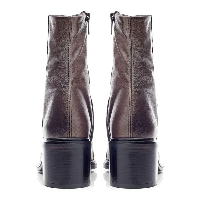 Women Moda In Pelle Heeled And Wedge Boots Oppal Gold Leather