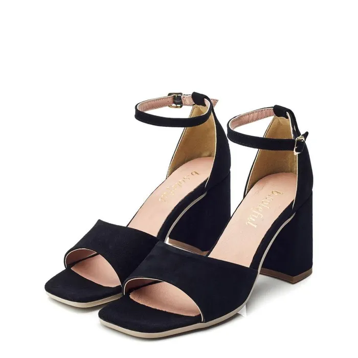 Women Moda In Pelle Heeled Sandals Bsoleful BMiranda Black Suede