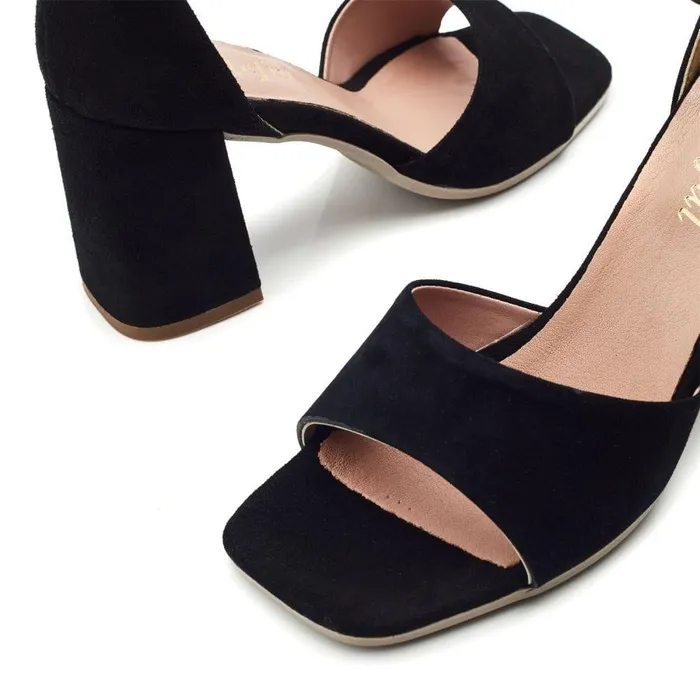 Women Moda In Pelle Heeled Sandals Bsoleful BMiranda Black Suede