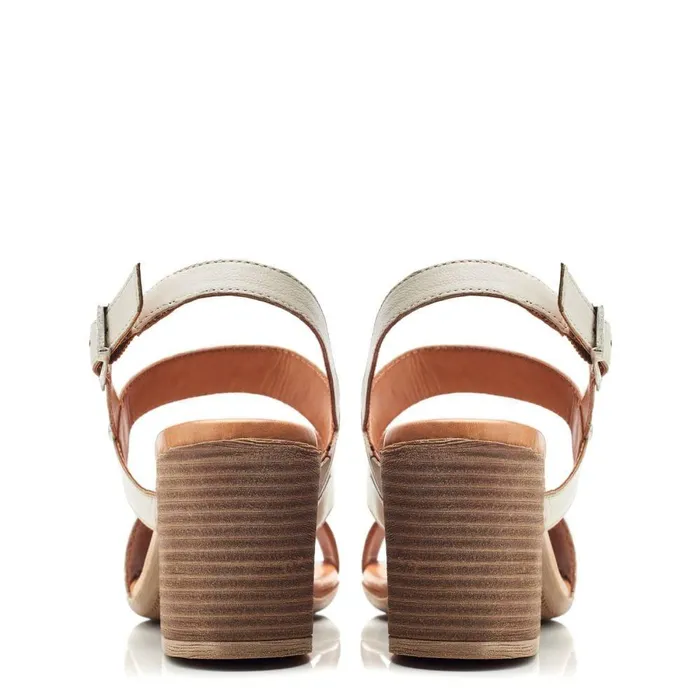 Women Moda In Pelle Heeled Sandals Laya Off White Leather