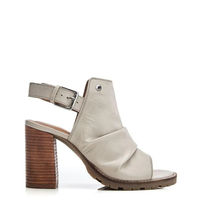 Women Moda In Pelle Heeled Sandals Mirianne Taupe Leather