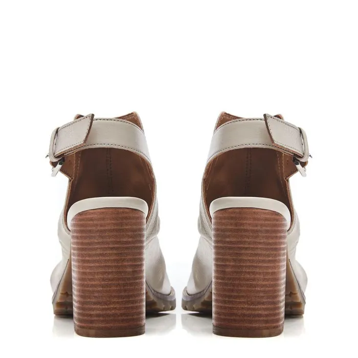 Women Moda In Pelle Heeled Sandals Mirianne Taupe Leather