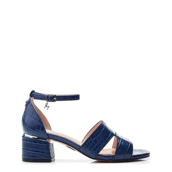 Women Moda In Pelle Heeled Sandals Nafiah Navy Porvair