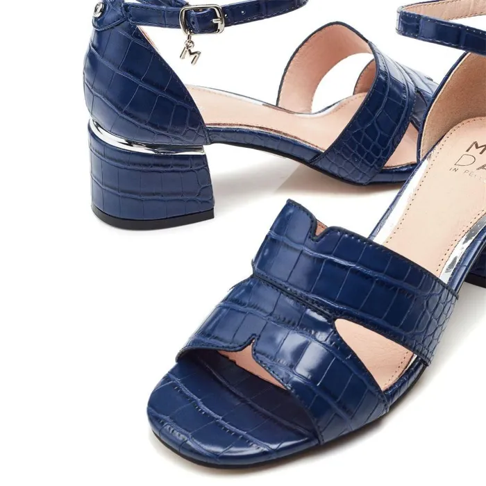 Women Moda In Pelle Heeled Sandals Nafiah Navy Porvair