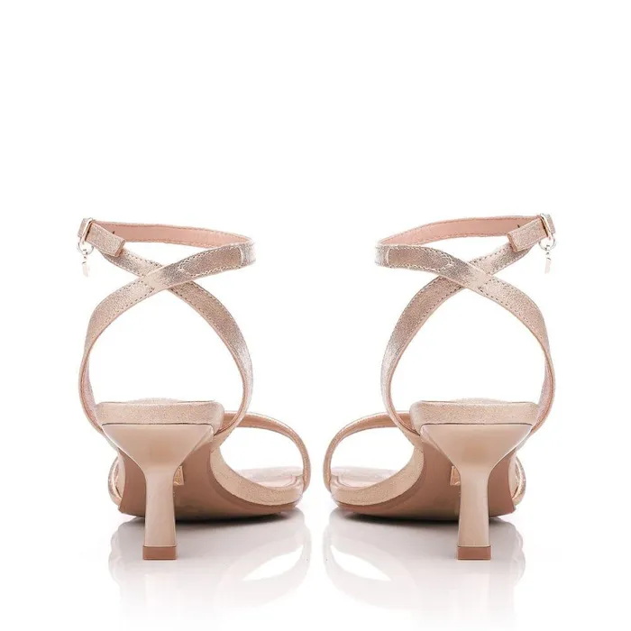 Women Moda In Pelle Heeled Sandals Rozalita Champagne Porvair