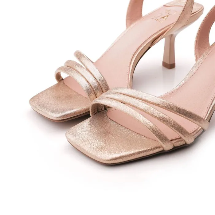 Women Moda In Pelle Heeled Sandals Rozalita Champagne Porvair