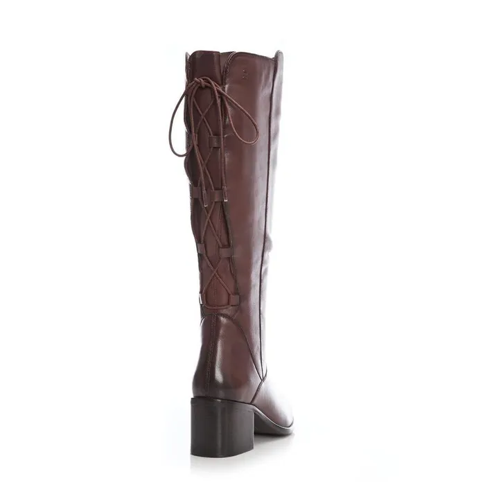 Women Moda In Pelle Knee High Boots Gloriia Tan Leather