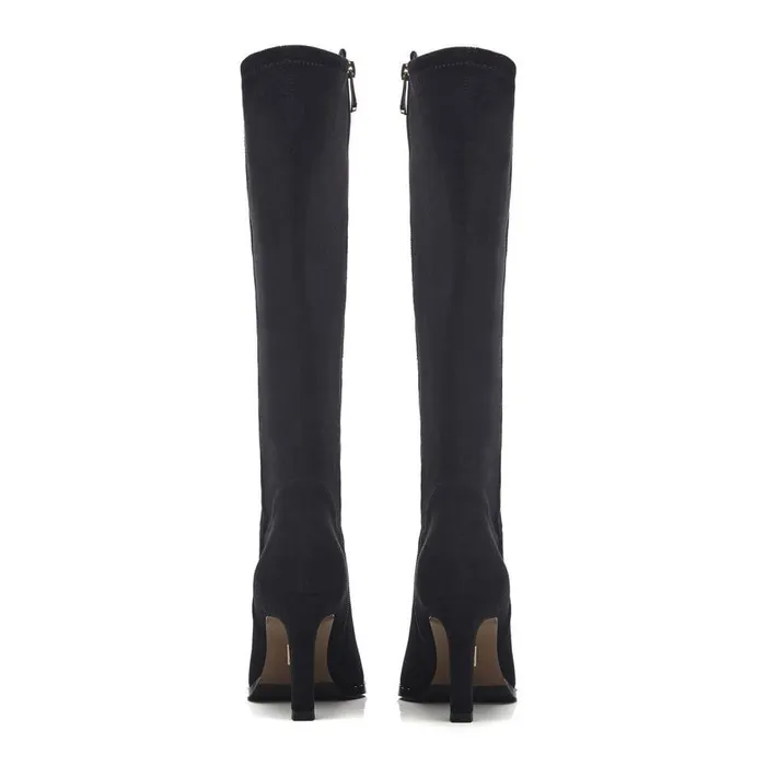 Women Moda In Pelle Knee High Boots Salanda Black Suede
