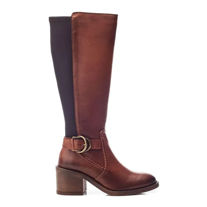 Women Moda In Pelle Knee High Boots Silvie Tan Leather