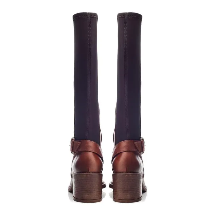 Women Moda In Pelle Knee High Boots Silvie Tan Leather