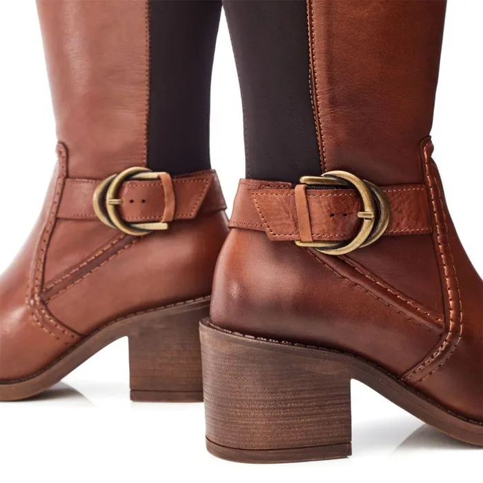 Women Moda In Pelle Knee High Boots Silvie Tan Leather