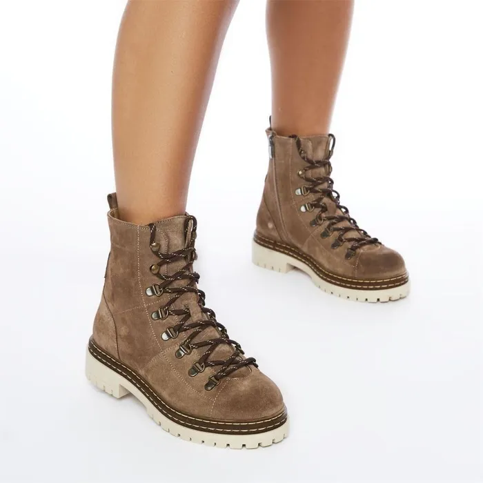 Women Moda In Pelle MidCalf Boots Athea Taupe Suede