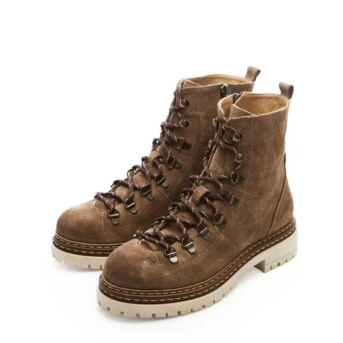 Women Moda In Pelle MidCalf Boots Athea Taupe Suede