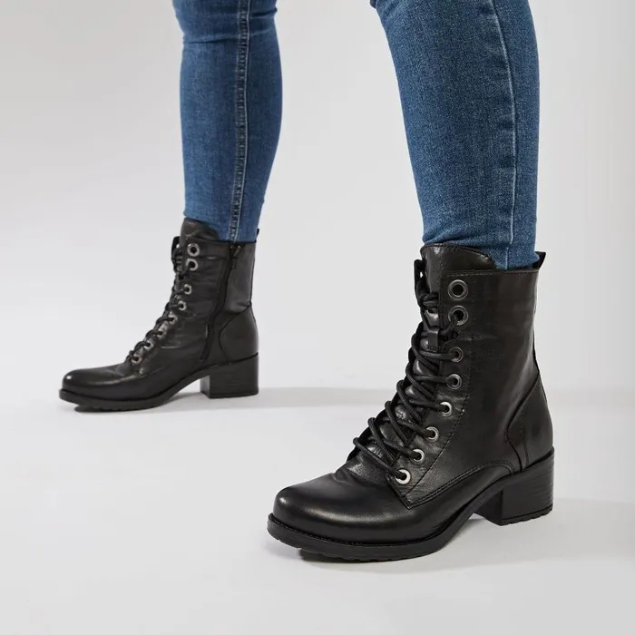 Women Moda In Pelle MidCalf Boots Bezzie Black Leather