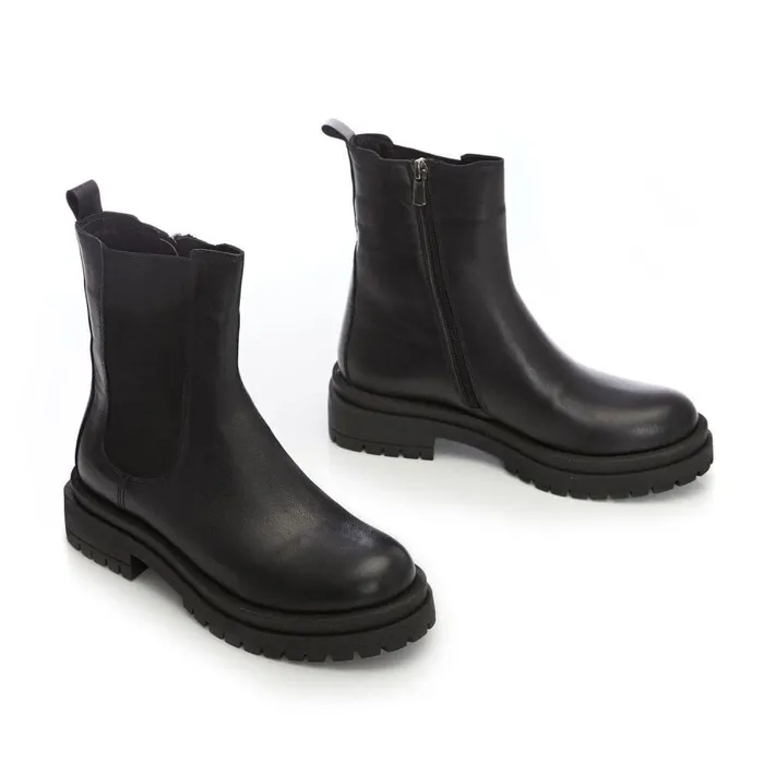 Women Moda In Pelle MidCalf Boots Bsoleful B Wolfie Black Leather