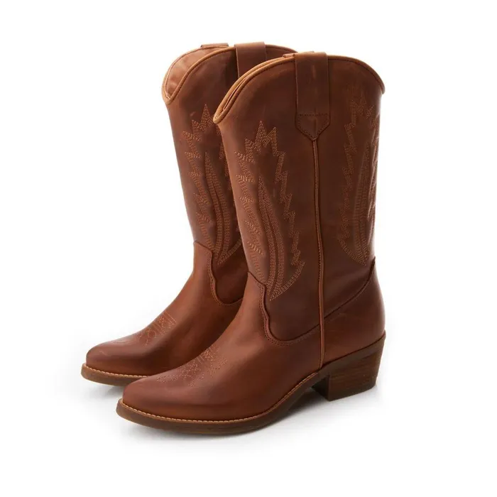 Women Moda In Pelle MidCalf Boots Fanntine Taupe Leather