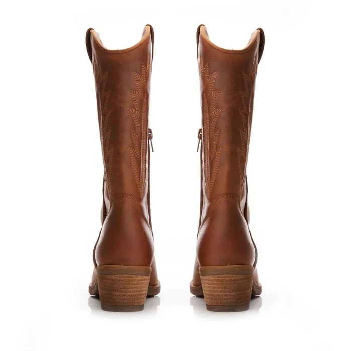 Women Moda In Pelle MidCalf Boots Fanntine Taupe Leather