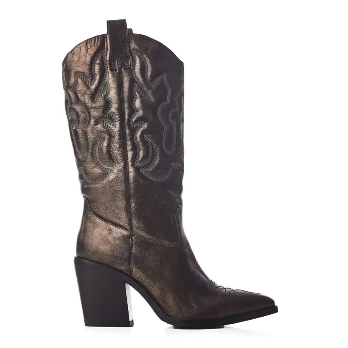 Women Moda In Pelle MidCalf Boots Leahannie Pewter Leather