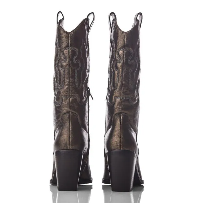 Women Moda In Pelle MidCalf Boots Leahannie Pewter Leather