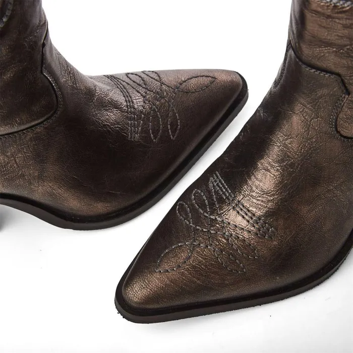 Women Moda In Pelle MidCalf Boots Leahannie Pewter Leather