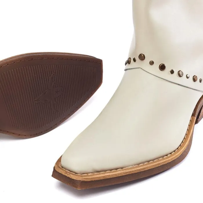 Women Moda In Pelle MidCalf Boots Oggio Off White Leather
