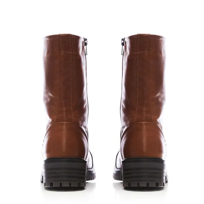 Women Moda In Pelle MidCalf Boots Shoon Sh Illona Tan Leather