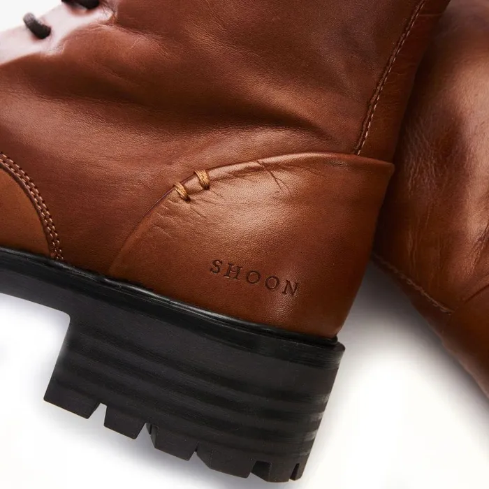 Women Moda In Pelle MidCalf Boots Shoon Sh Illona Tan Leather