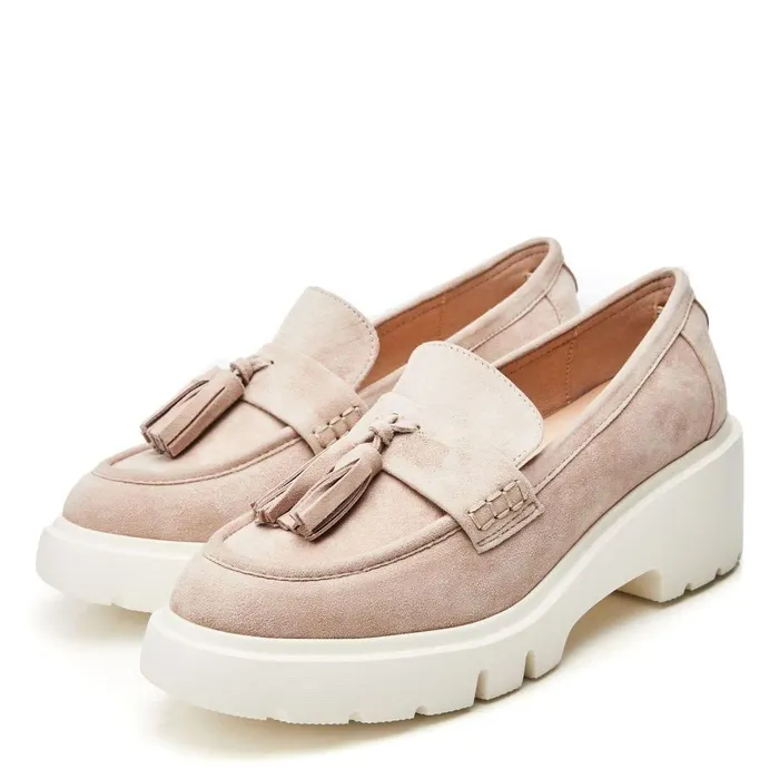 Women Moda In Pelle Mid Heel Shoes Feyre Stone Suede