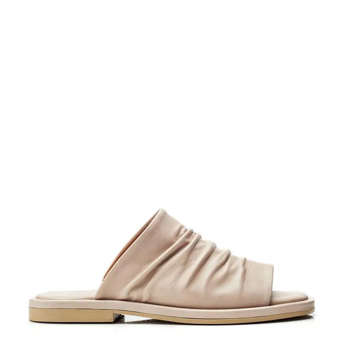 Women Moda In Pelle Mule Sandals Shoon Sh Islay Beige Leather