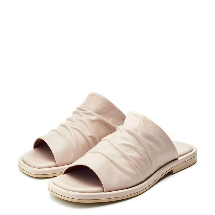 Women Moda In Pelle Mule Sandals Shoon Sh Islay Beige Leather