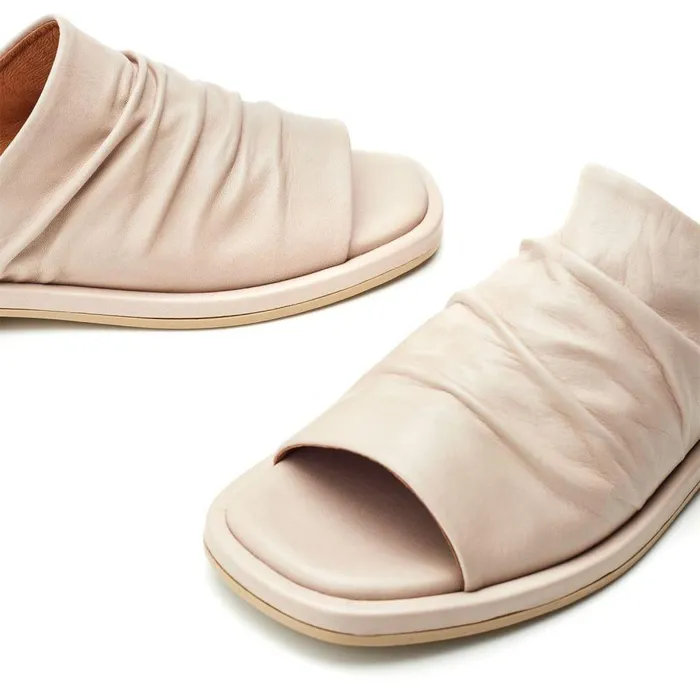 Women Moda In Pelle Mule Sandals Shoon Sh Islay Beige Leather