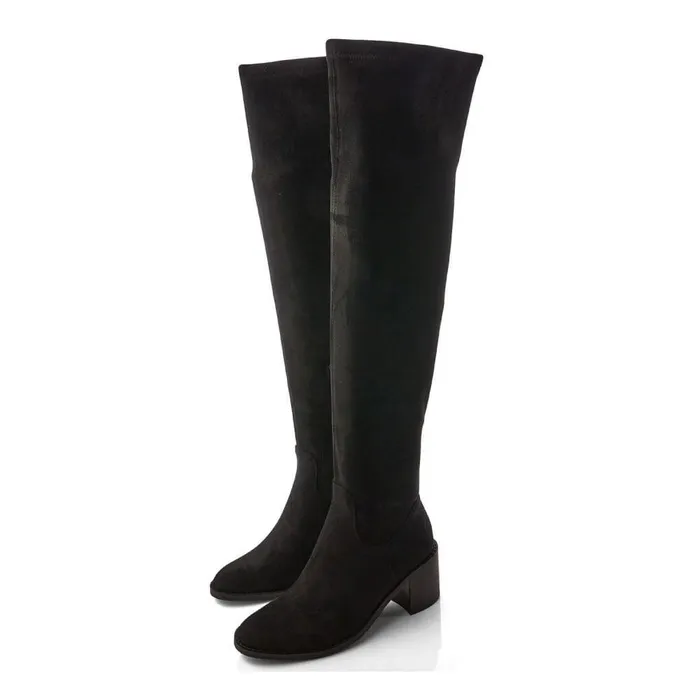 Women Moda In Pelle Over The Knee Boots Sarianne Black Alcantara