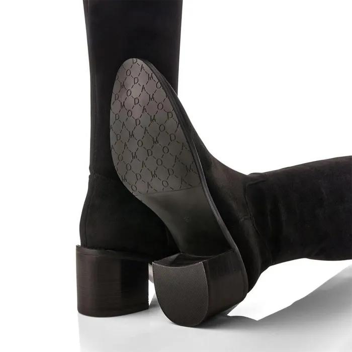 Women Moda In Pelle Over The Knee Boots Sarianne Black Alcantara