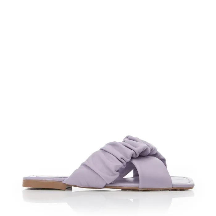 Women Moda In Pelle Slider Sandals Ajayy Grey Leather