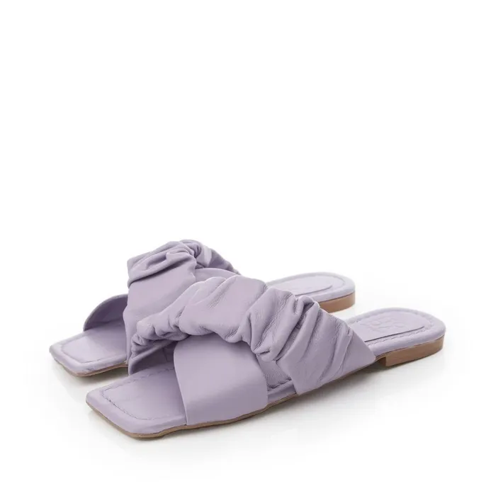 Women Moda In Pelle Slider Sandals Ajayy Grey Leather