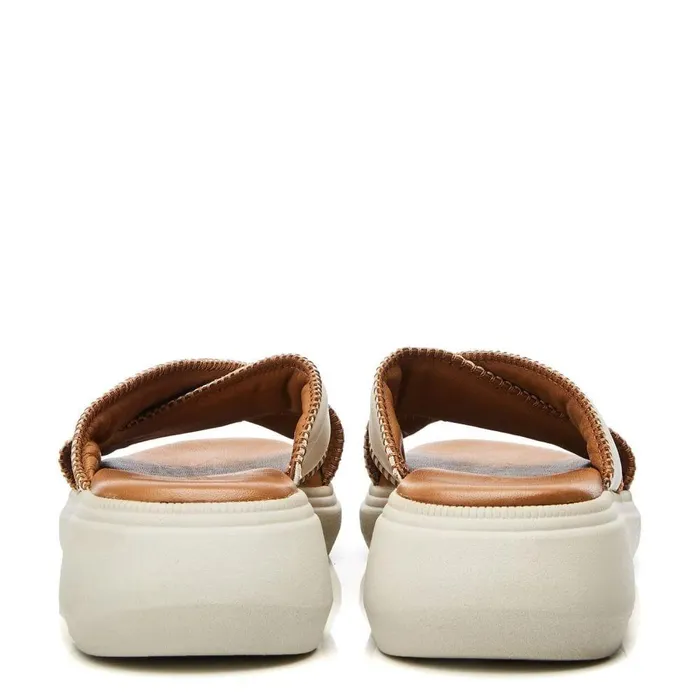 Women Moda In Pelle Slider Sandals Shoon Sh Sektor Ivory Leather