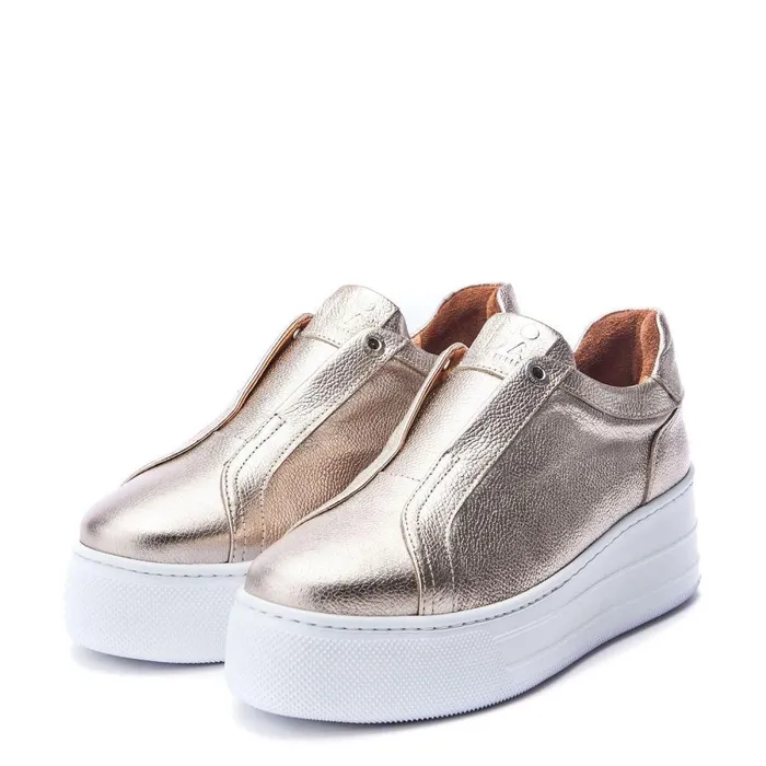 Women Moda In Pelle SlipOn Trainers Aneeba Gold Leather